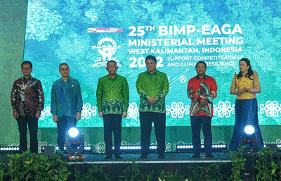 Menteri Koordinator Bidang Perekonomian Airlangga Hartarto ketika memimpin Pertemuan Tingkat Menteri (PTM) BIMP-EAGA ke-25 Tahun 2022.
