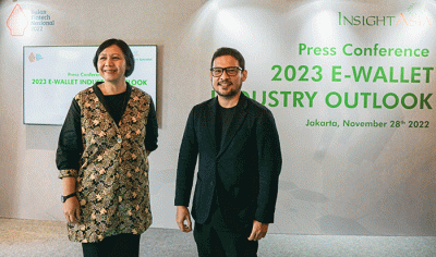 Press Conference 2023 E-Wallet Industry Outlook di Jakarta, Senin (28/11/2022).