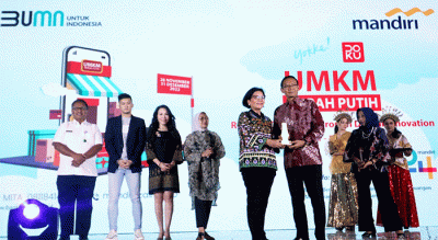 Bazar UMKM Merah Putih 2022 di Jakarta, Selasa (29/12/2022).