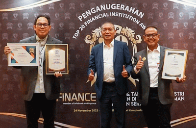 Gelaran Top 20 Financial Institution Award 2022 di Jakarta, Kamis (24/11/2022).