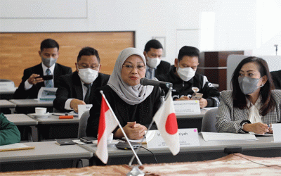 Menteri Ketenagakerjaan Ida Fauziyah mengunjungi Association for Overseas Technical Cooperation and Sustainable Partnerships (AOTS).