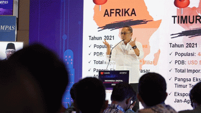 Menteri Perdagangan Zulkifli Hasan saat acara Indonesia Digital Economy Conference di Jakarta, Selasa (29/11/2022).