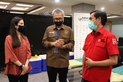 Donor darah yang diadakan di Kementerian Pariwisata dan Ekonomi Kreatif di Jakarta, Rabu (30/11/2022).