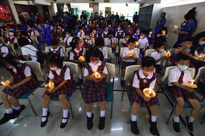 Siswa TK juga berkontribusi dalam memberikan dukungan dan semangat berupa gambar dan tulisan untuk korban gempa Cianjur.