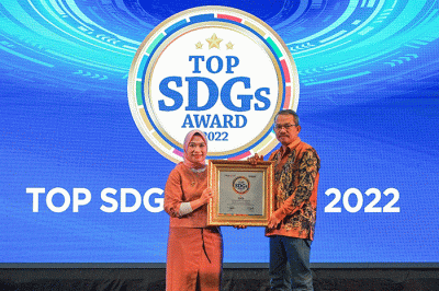 Top SDGs Award 2022 yang diselenggarkan oleh TRAS N CO Indonesia dan INFOBRAND.ID di Jakarta, Rabu (30/11/2022).