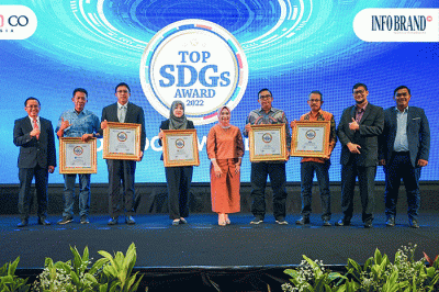 Top SDGs Award 2022 yang diselenggarkan oleh TRAS N CO Indonesia dan INFOBRAND.ID di Jakarta, Rabu (30/11/2022).