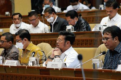 Kementan rapat kerja dengan Komisi IV DPR di Kompleks Parlemen Senayan, Jakarta, Rabu (7/12/2022).