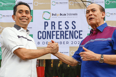 Konferensi pers mengenai hasil Musyawarah Nasional (Munas) Himpunan Pengusaha KAHMI (HIPKA) di Jakarta, Kamis (8/12/2022).