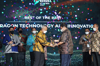 Menteri Koordinator Bidang Perekonomian Airlangga Hartarto saat menyampaikan sambutannya pada acara Indonesia Halal Industry Award (IHYA) 2022.