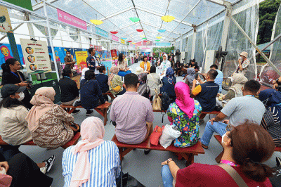 Talkshow teknologi Wirausaha Muda Mandiri (WMM) Fest 2022 di Plaza Barat Senayan, Gelora Bung Karno (GBK) Senayan, Jakarta, Jumat (9/12/2022).