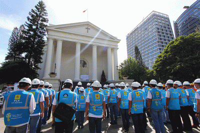 Apel Siaga Pasokan Listrik Jelang Natal dan Tahun Baru di Gereja Immanuel Church, Jakarta, Selasa (13/12/2022).
