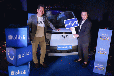 Program Blibli Histeria Spektakuler 12.12 di kawasan SCBD, Jakarta, Senin (12/12/2022).
