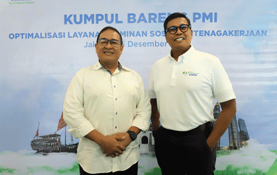 Pembukaan Rekeneing Massal Pekerja Migran Indonesia (PMI) di Plaza BP Jamsostek, Jakarta, Kamis (15/12/2022).