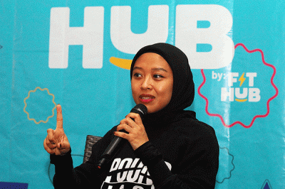 Konferensi pers atau ngobrol santai bersama media mengenai penyedia gym premium FIT HUB di Jakarta, Jumat (16/12/2022).
