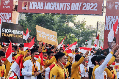 Kepala Badan Pelindungan Pekerja Migran Indonesia (BP2MI), Benny Rhamdani saat menghadiri peringatan Hari Migran Internasional di Jakarta.