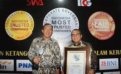 Indonesia Most Trusted Company Based berdasarkan Corporate Governance Perception Index (CGPI) 2021 pada ajang CGPI Award di Jakarta, Selasa (20/12/2022).