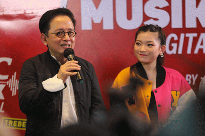 Konferensi pers dalam acara Launching KFC Musik Digital powored by Trebel di KFC by Naughty by Nature di Jakarta Selatan, Rabu (21/12/2022).