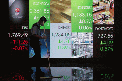 Layar menampilkan pergerakan Indeks Harga Saham Gabungan (IHSG) di Bursa Efek Indonesia, Jakarta, Selasa (27/12/2022).