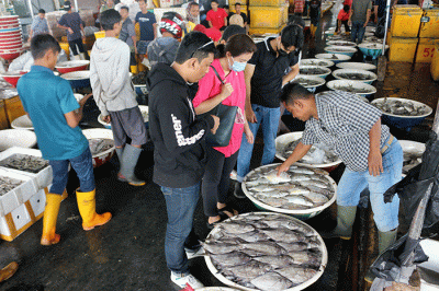 Suasana Aktivitas pedagang Ikan di Pasar Ikan Muara Angke, Jakarta, Kamis (29/12/2022).