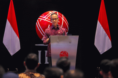 Pembukaan Perdagangan Bursa Efek Indonesia (BEI) periode 2023 di Gedung Bursa Efek Indonesia, Jakarta, Senin (2/12/2023).