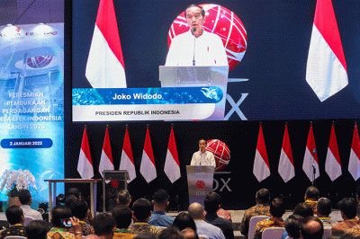 Pembukaan Perdagangan Bursa Efek Indonesia (BEI) periode 2023 di Gedung Bursa Efek Indonesia, Jakarta, Senin (2/12/2023).