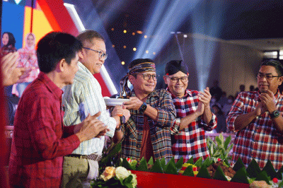 Direktur Utama SIG Donny Arsal pada acara perayaan HUT ke-10 SIG di Sasono Langen Budoyo TMII, Jakarta, Sabtu (7/1/2023).