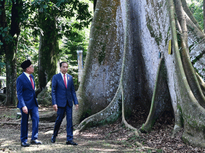 Presiden Joko Widodo menyambut kunjungan resmi Perdana Menteri (PM) Malaysia, Dato’ Seri Anwar bin Ibrahim, di Istana Kepresidenan Bogor, Jawa Barat.