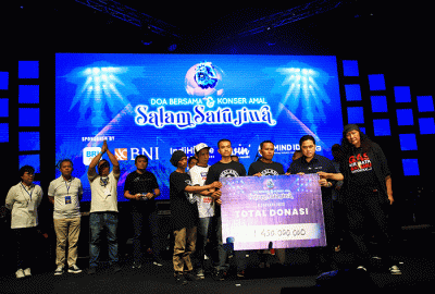 Doa Bersama dan Konser Amal Salam Satu Jiwa di Galdiator Arena, Bekasi, Jawa Barat, Minggu (8/1/2023).