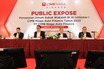 Public Expose di Financial Hall, Graha CIMB, Jakarta, Selasa (10/1/2023).
