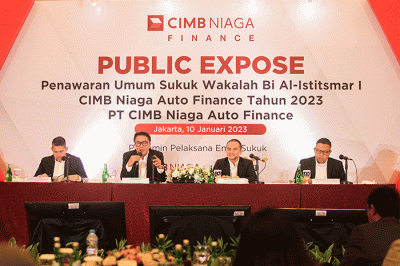 Public Expose di Financial Hall, Graha CIMB, Jakarta, Selasa (10/1/2023).