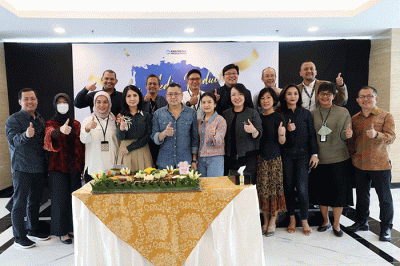 Syukuran Asia Media Productions (AMP) Performance Celebration yang diselenggarakan di lounge Studio RCTI+ Kebun Jeruk, Jakarta, Rabu (11/1/2023).