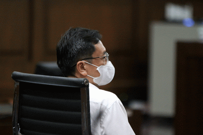 Terdakwa kasus korupsi Asabri Benny Tjokrosaputro menjalani sidang putusan di Pengadilan Tipikor, Jakarta, Kamis (12/1/2023).