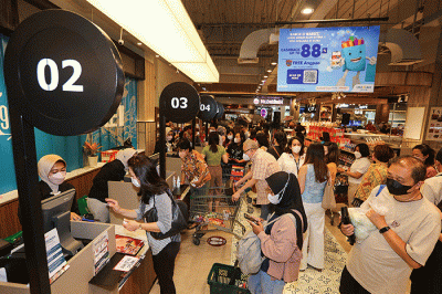 Pembukaan Ranch Market di Liv-ing World Alam Sutera, Tangerang, Rabu (11/1/2023).
