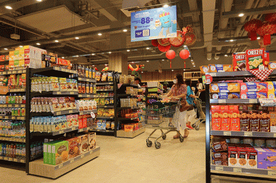 Pembukaan Ranch Market di Liv-ing World Alam Sutera, Tangerang, Rabu (11/1/2023).