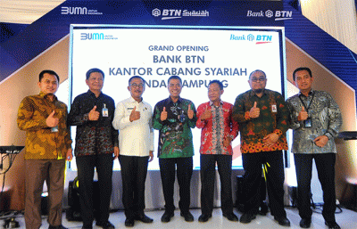 Pembukaan Kantor Cabang Syariah Bank BTN Bandar Lampung di Bandar Lampung, Rabu (18/1/2023).