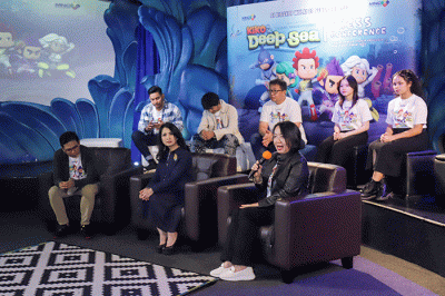 Press Conference & Special Screening Film Kiko In The Deep di Jakarta Aquarium, Jakarta Barat, Kamis (26/1/2023).
