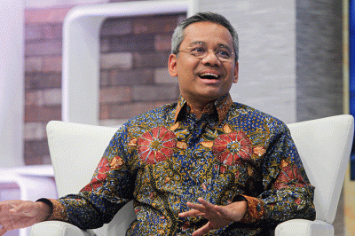Wakil Menteri Keuangan (Wamenkeu) Suahasil Nazara berkunjung ke redaksi IDX Channel di Gedung iNews Tower, Jakarta Pusat, Jumat (27/1/2023).
