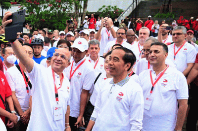 Presiden Joko Widodo menghadiri acara pembukaan (kick-off) keketuaan ASEAN Indonesia 2023 yang dipusatkan di Bundaran Hotel Indonesia (HI).