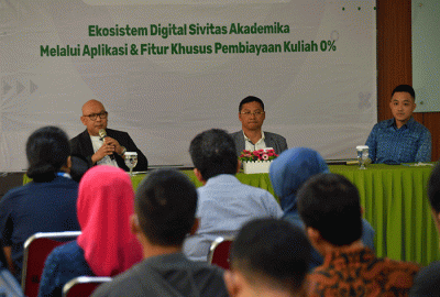 Kerja sama pengembangan layanan digitalisasi keuangan di lingkungan Kampus UNINUS, Bandung, Jawa Barat, Selasa (31/1/2023).