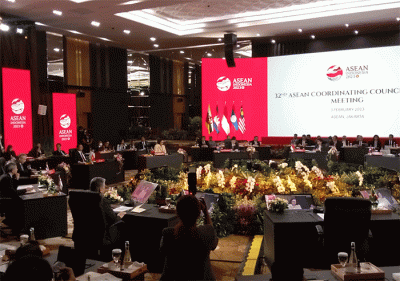 Pertemuan ASEAN Coordination Counsil ke-32 yang digelar di Seketariat ASEAN, Jakarta pada Kamis (3/2/2023).