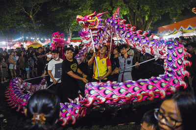 Perayaan Cap Go Meh Pulau Kemaro Palembang yang menandai akhir perayaan tahun baru Imlek shio Kelinci Air dirayakan warga keturunan Cina, Sabtu (4/2/2023).