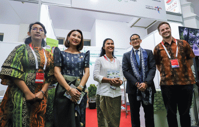 Pameran Travel Exchange (TRAVEX) 2023 saat berlangsungnya ASEAN Tourism Forum (ATF) 2023 di Jogja Expo Center (JEC), D.I Yogyakarta.
