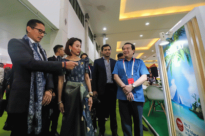 Pameran Travel Exchange (TRAVEX) 2023 saat berlangsungnya ASEAN Tourism Forum (ATF) 2023 di Jogja Expo Center (JEC), D.I Yogyakarta.