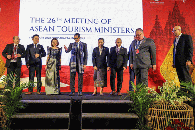 The 26th Meeting of ASEAN Tourism Ministers ASEAN Tourism Forum di Marriott Hotel, D.I Yogyakarta, Sabtu (4/2/2023).