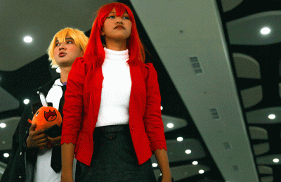 Puluhan cosplayer dengan mengunakan berbagai kostum karakter anime, manga, superhero, dan game mengikuti lomba kompetisi cosplay.