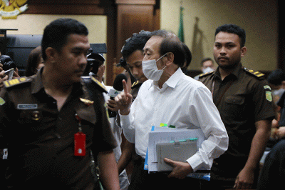 Terdakwa pemilik PT Duta Palma Group, Surya Darmadi menjalani Sidang tuntutan di Pengadilan Tindak Pidana Korupsi (Tipikor) Jakarta, Senin (6/2/2023).