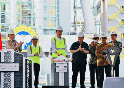 Presiden Joko Widodo meresmikan Pabrik NPK PT Pupuk Iskandar Muda (PIM) yang berada di Kawasan Ekonomi Khusus (KEK) Arun, Kabupaten Aceh Utara.