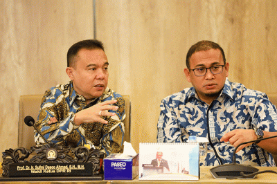 Wakil Ketua DPR RI Sufmi Dasco menerima audiensi para korban Meikarta di Gedung Nusantara III, Gedung DPR, Jakarta, Jumat (10/2/2023).