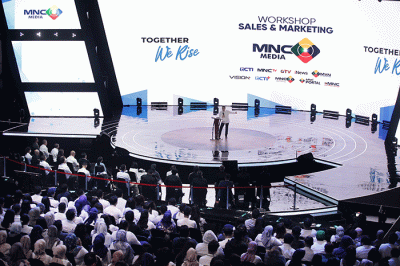 Executive Chairman MNC Group Hary Tanoesoedibjo memberikan arahan dalam acara 