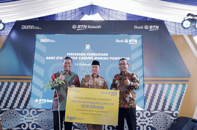 Perayaan Hari Ulang Tahun Unit ke-18 Usaha Syariah BTN (BTN Syariah), di Pontianak, Selasa (14/2/2023).